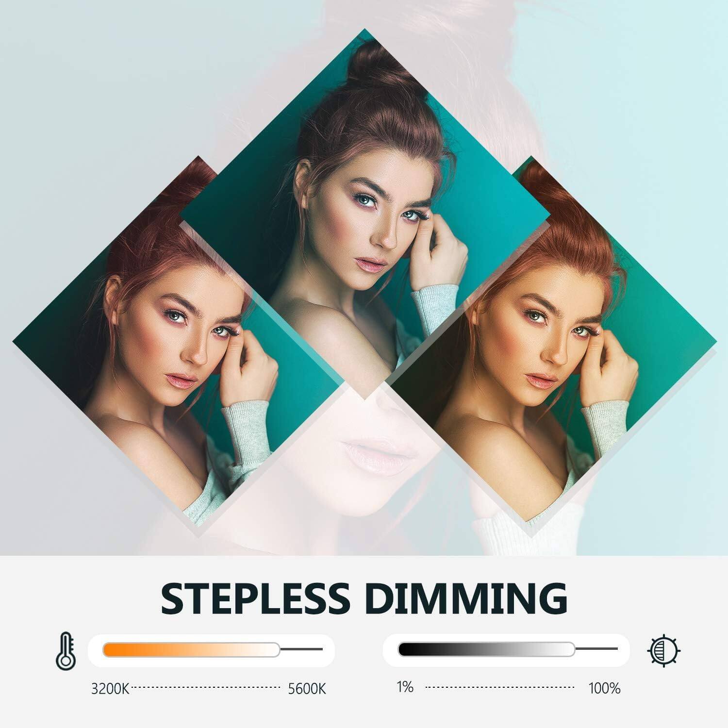 Stepless Dimming  
3200K - 5600K  
1% - 100%