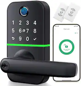 Luckbyte - Smart Keyless Fingerprint Door Lock With App Control - Black