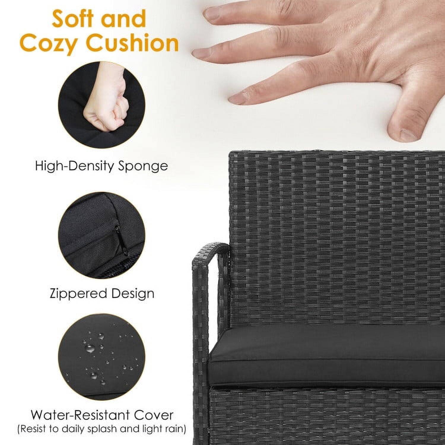 Soft and Cozy Cushion  
High-Density Sponge  
Zippered Design  
Water-Resistant Cover (Resist to daily splash and light rain)