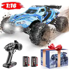 Loheer - 1:16 4x4 RC Car, 40+ km/h All-Terrain Off-Road Remote Control Truck, 40+ Min Runtime for Kids & Adults