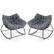 Front. Costway - 2 PCS Outdoor Rocking Chair Oversized Patio PE Wicker Egg Chair Rattan Lounge Chair - Gray + Mix Gray.