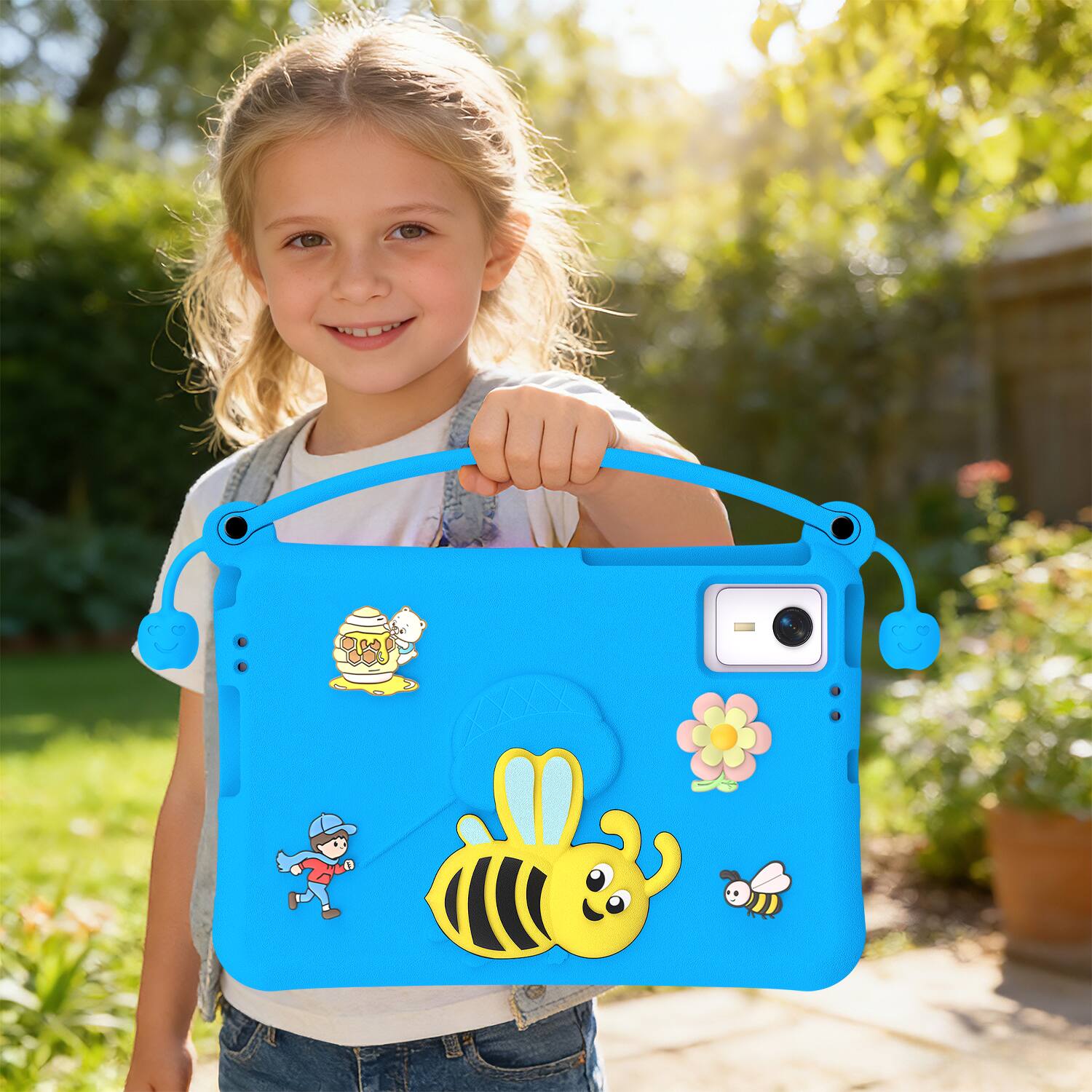 Alt View 2. Dteck - for Samsung Galaxy Tab S11 1"2025(X730/X736) Kids EVA Tablet Case, Cut Cartoon Folding Stand Shockproof Cover + Handle - Blue.