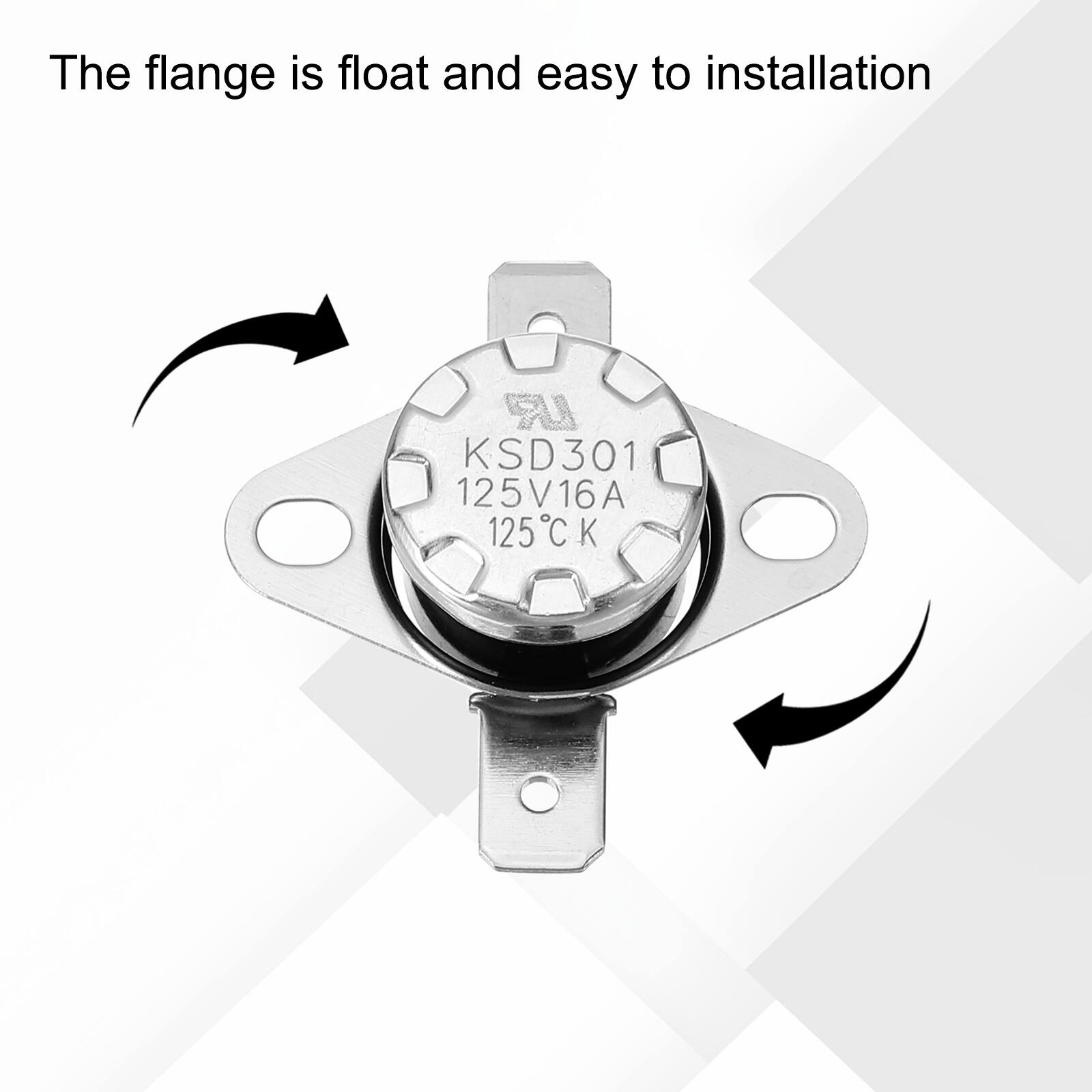 The flange is float and easy to installation  
LR KSD301 125V16A 125C C K