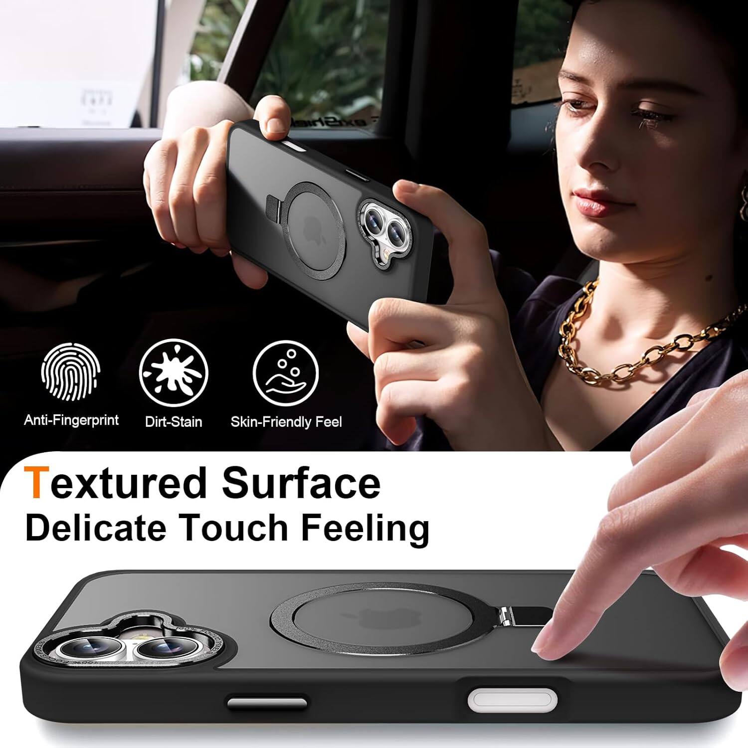 Anti-Fingerprint  
Dirt-Stain  
Skin-Friendly Feel  
Textured Surface  
Delicate Touch Feeling