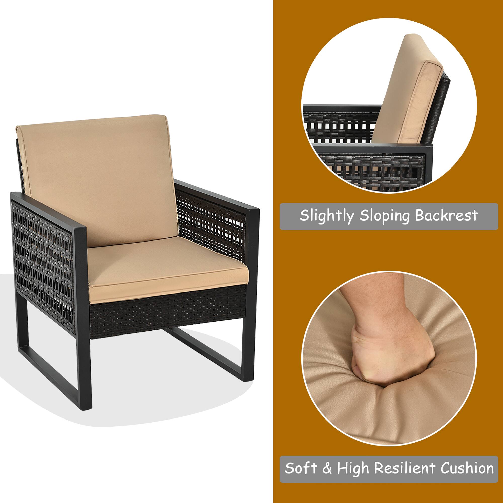 Slightly Sloping Backrest, Soft & High Resilient Cushion