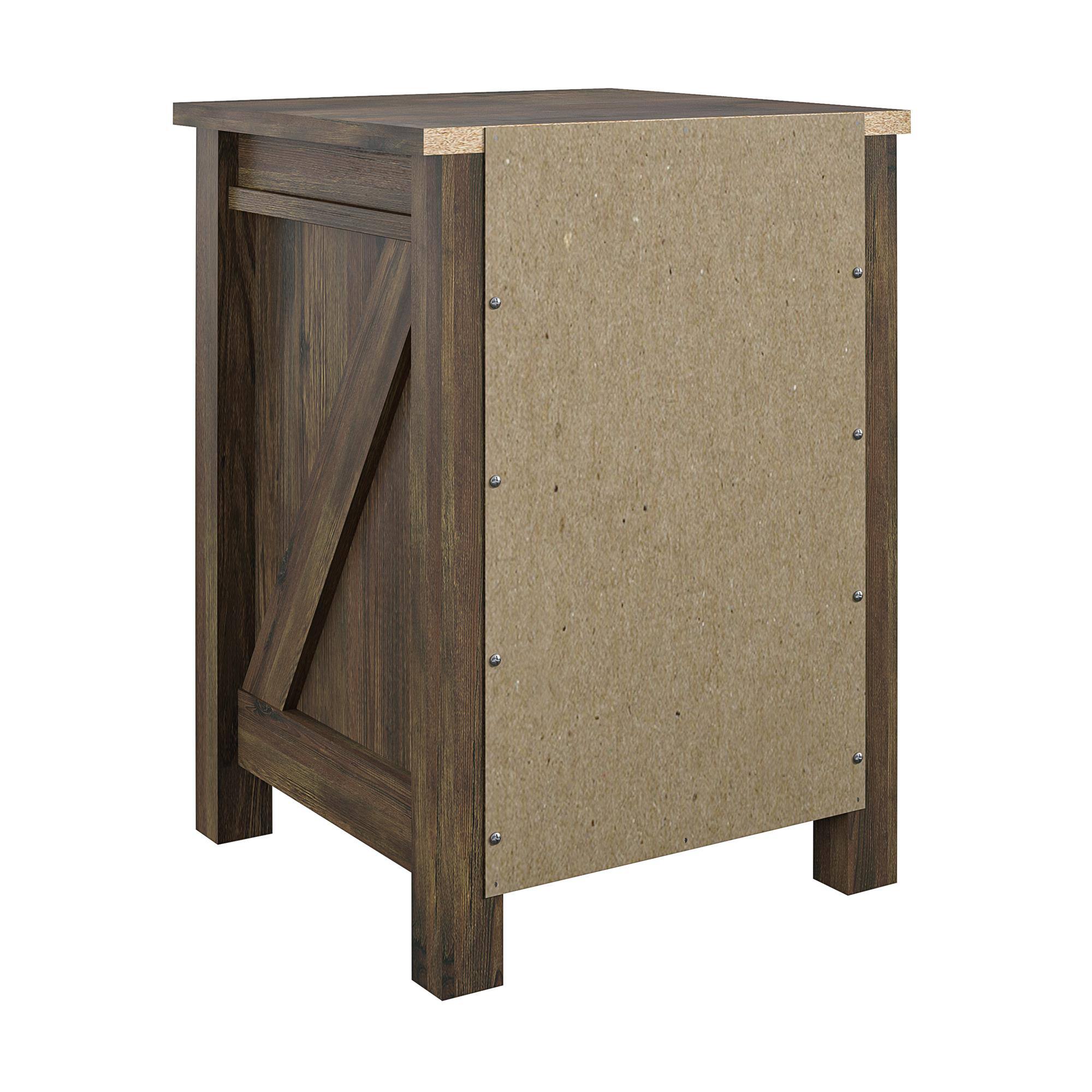 Alt View 5. Aukfa - Rustic Nightstand - Particle Board & MDF, Ample Storage, 17"L x 24"H, Retro Design for Bedroom - Brown.