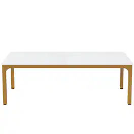 Kadyn - Study Writing Desk, Computer Desk,Rectangle Executive Desk, 78.7" Computer Desk 6FT Conference Table - White & Gold