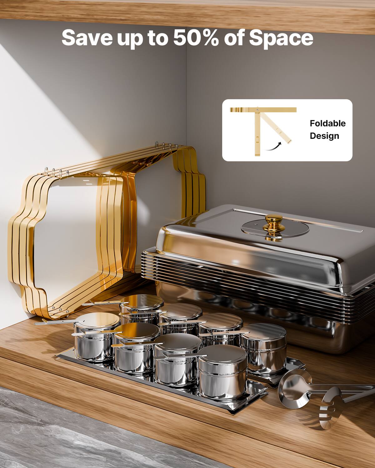 Save up to 50% of Space

Foldable Design