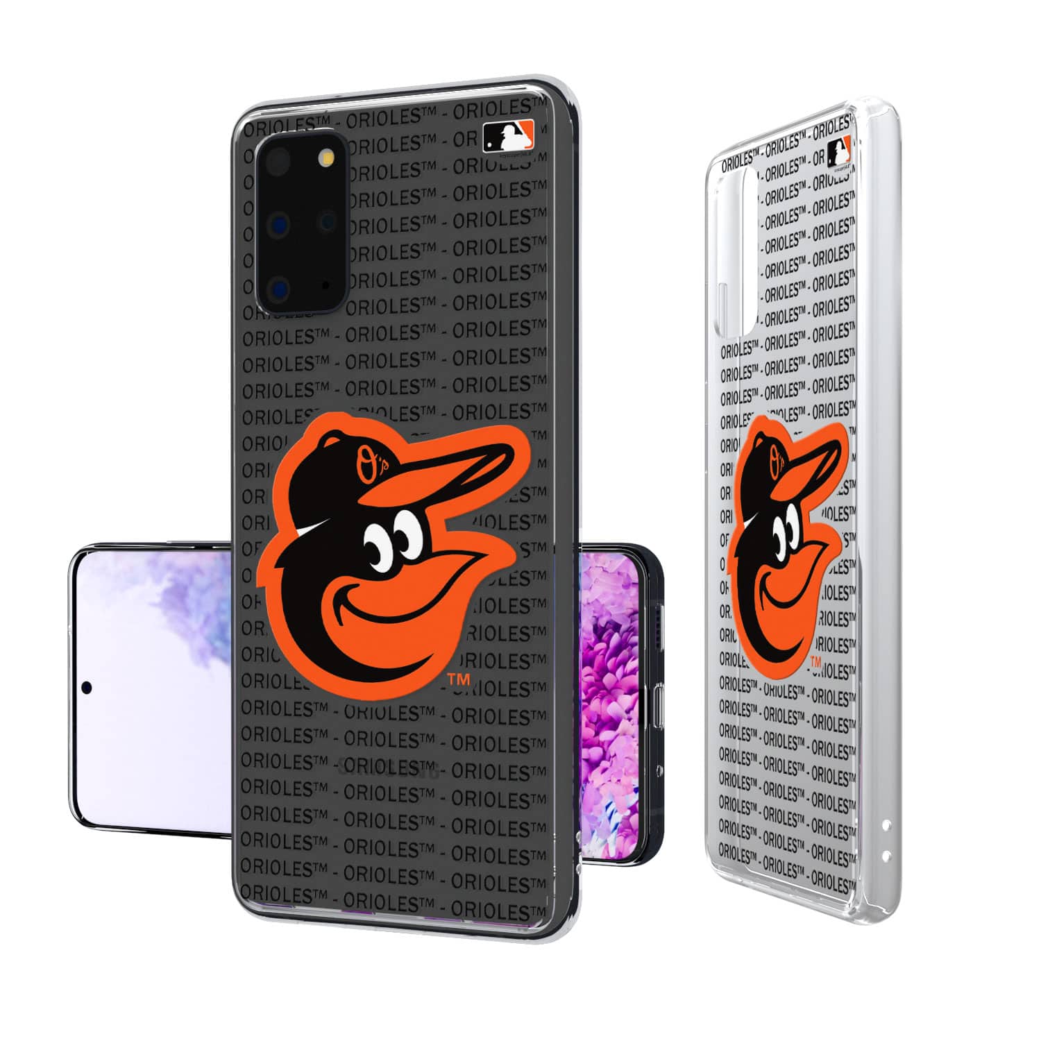 Keyscaper - Baltimore Orioles Galaxy Text Backdrop Clear Case - S23 - Multicolor