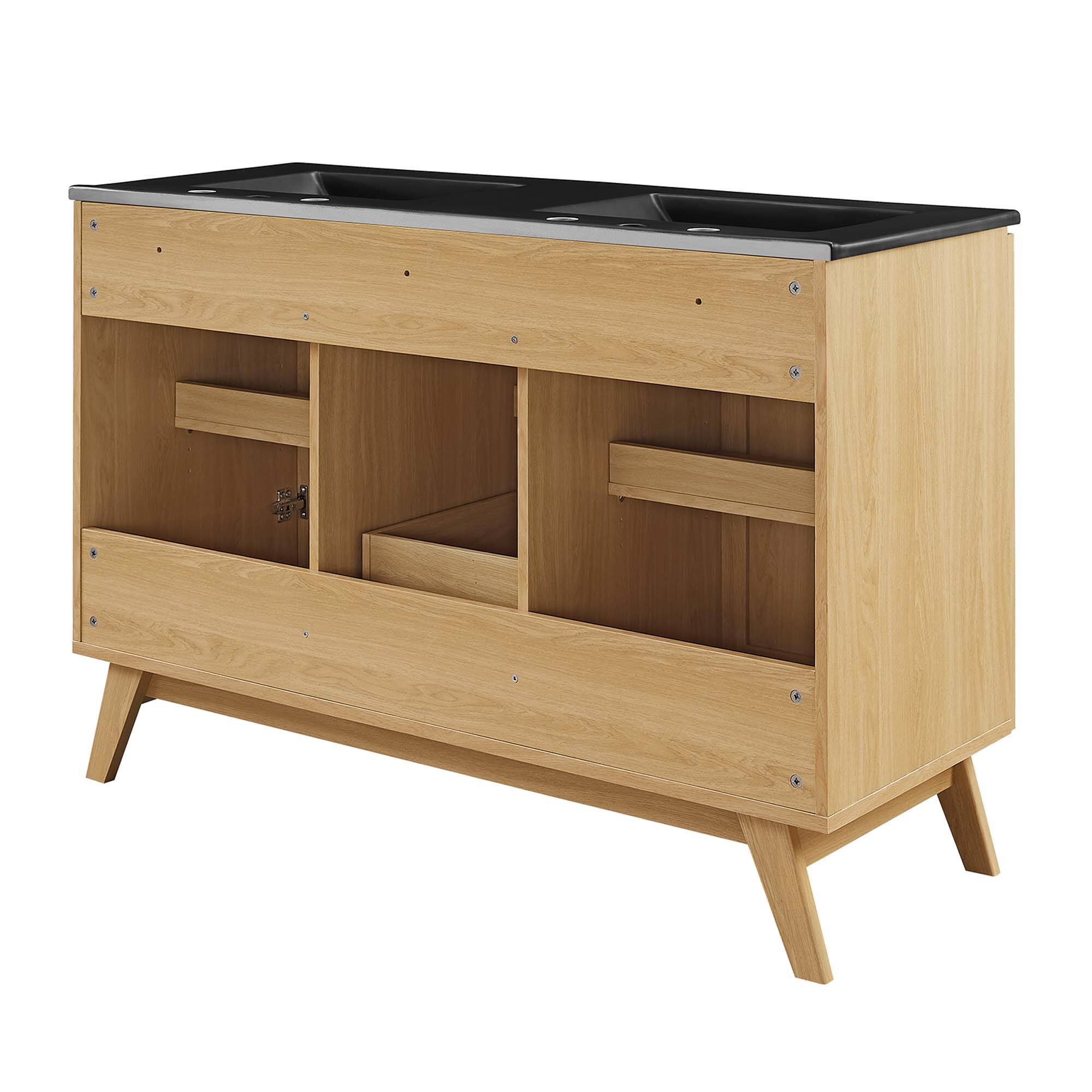 Alt View 6. Modway - Soma Bathroom Vanity with Black Basin Included by Modway - Oak Black.