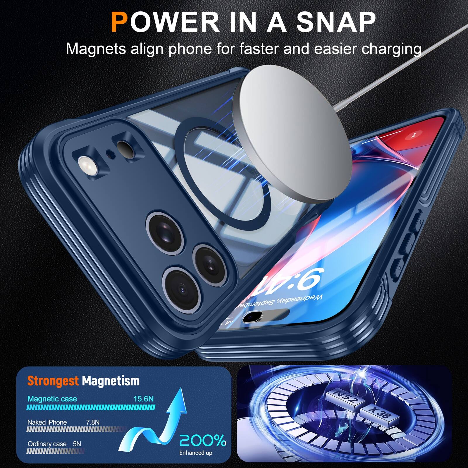 UUCOVER Full Body Case for Apple iPhone 18 Pro Shockproof TPU+PC Built ...