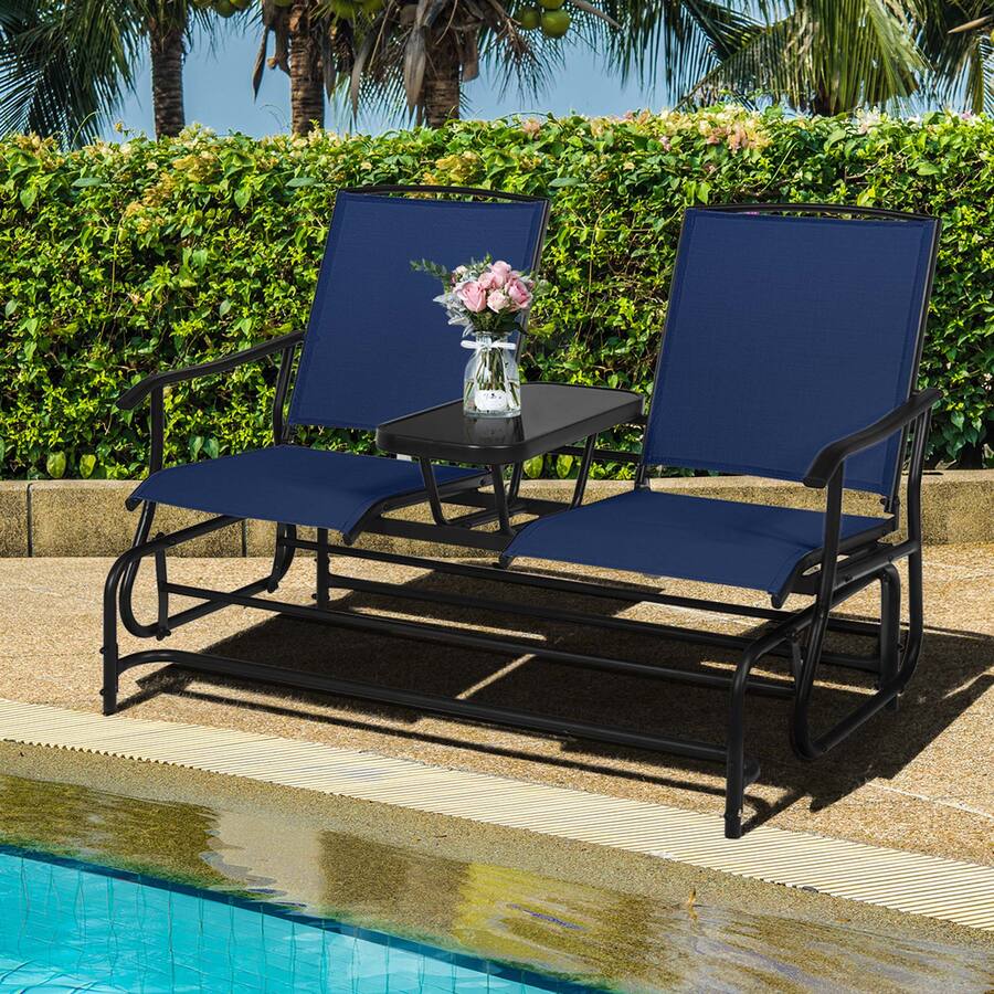 Costway Person Outdoor Patio Double Glider Chair Loveseat