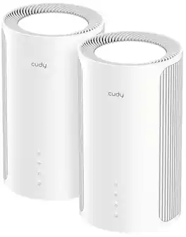 Tri-Band BE11000 Wi-Fi 7 Mesh System, MLO, 320 Mhz, 2700 Sq.ft, 300 devices, VPN, Cudy APP, 4 × 2.5G Ports - White