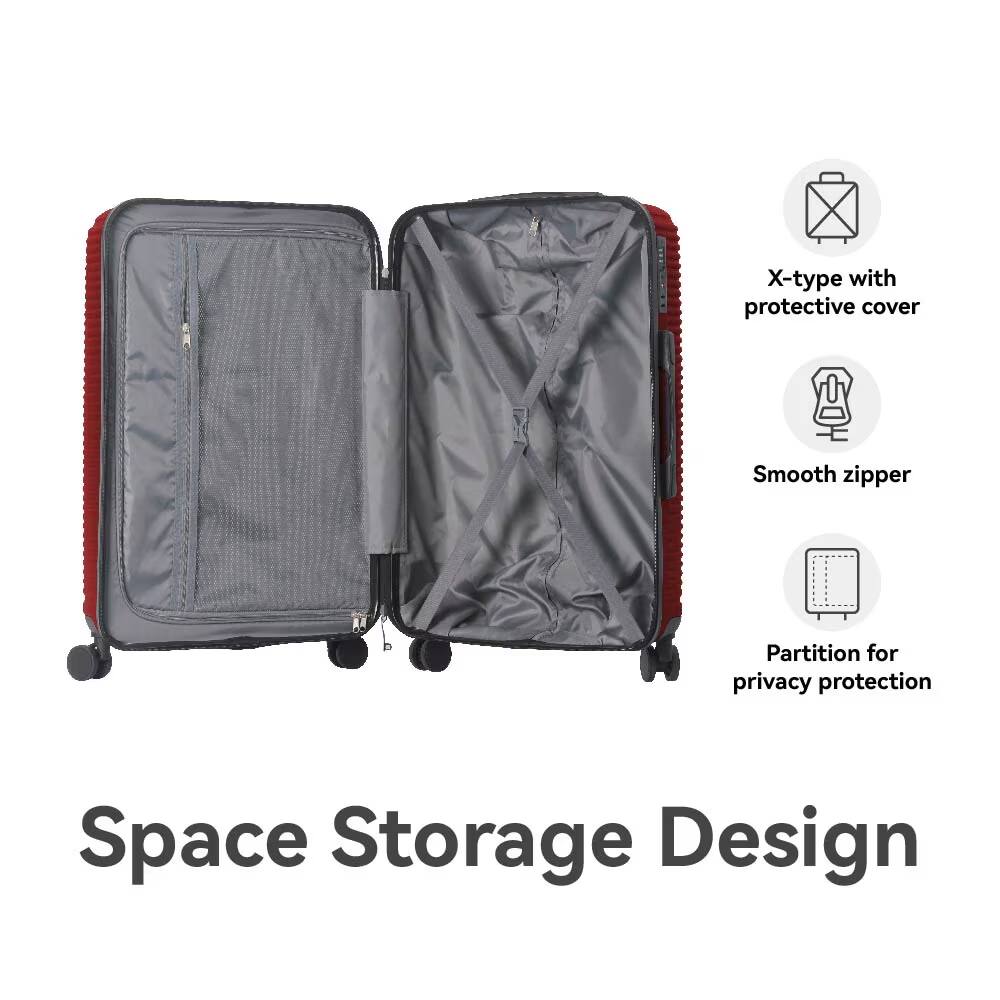 X-type with protective cover  
Smooth zipper  
Partition for privacy protection  
Space Storage Design