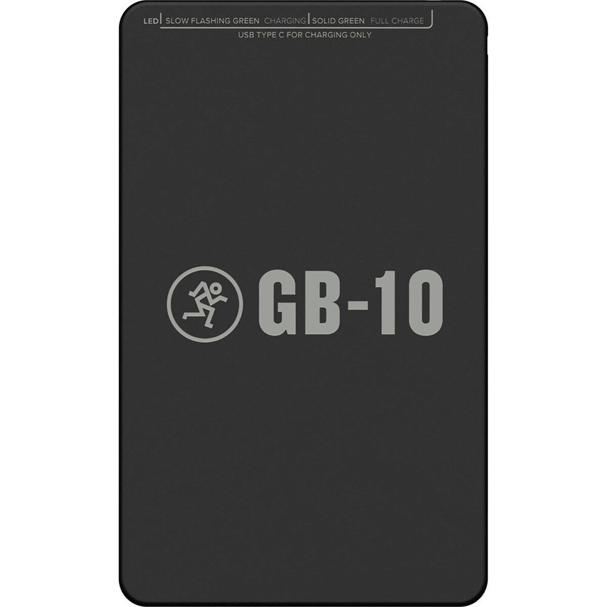 LED | SLOW FLASHING GREEN CHARGING | SOLID GREEN FULL CHARGE  
USB TYPE C FOR CHARGING ONLY  
GB-10