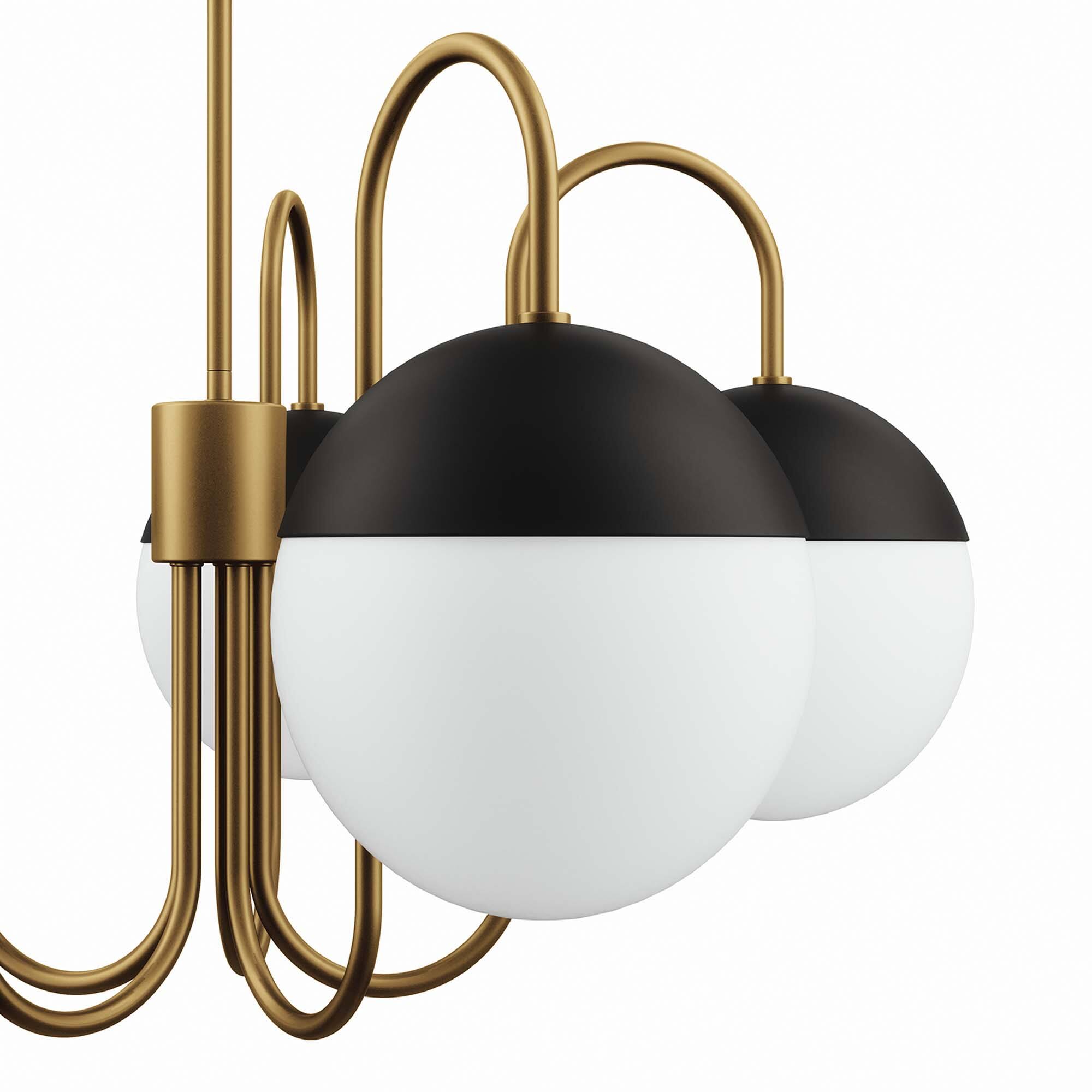 Alt View 5. Modway - Stellar 5-Light Chandelier by Modway - Opal Satin Brass.