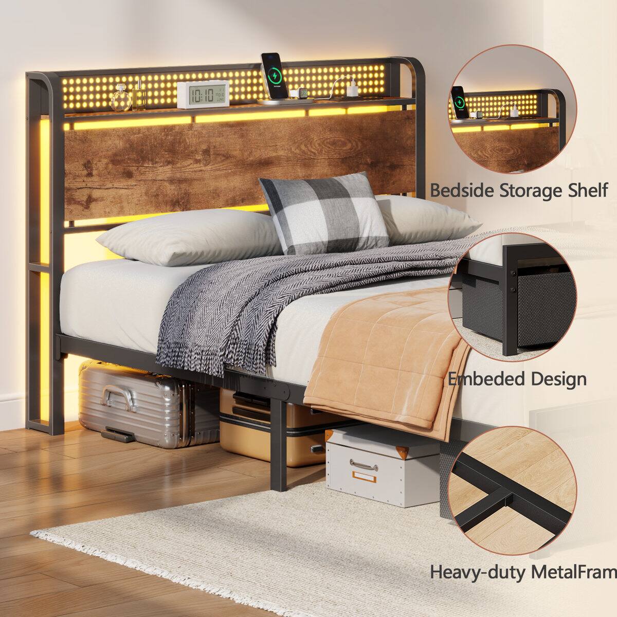 10:10 TOE

Bedside Storage Shelf
Embedded Design
Heavy-duty Metal Frame