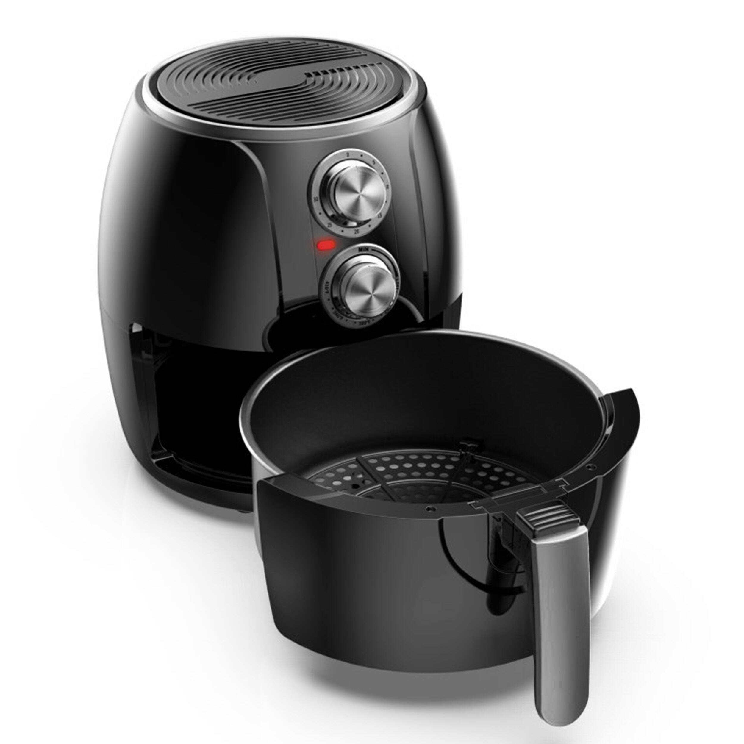 Alt View 3. Brentwood - Brentwood 3.2 Quart Electric Air Fryer with Timer and Temp Control- Black and Silver - Black.