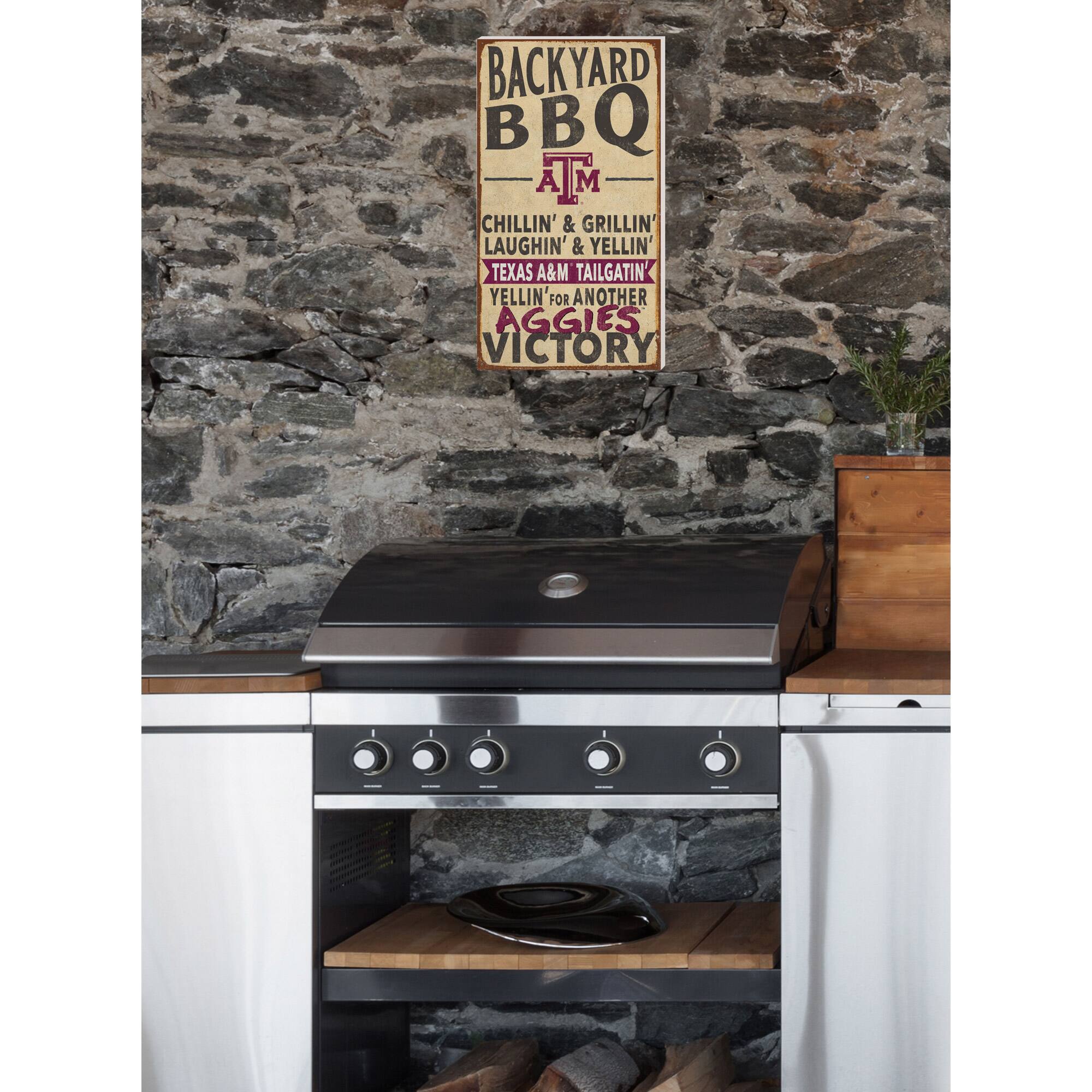 BACKYARD BBQ  
ATM  
CHILLIN' & GRILLIN'  
LAUGHIN' & YELLIN'  
TEXAS A&M TAILGATIN'  
YELLIN' FOR ANOTHER  
AGGIES VICTORY