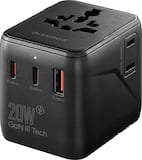Insignia™ - 20W Travel Adapter with 2 AC Outlets, 2 USB-C Ports & 1 USB Port - Black