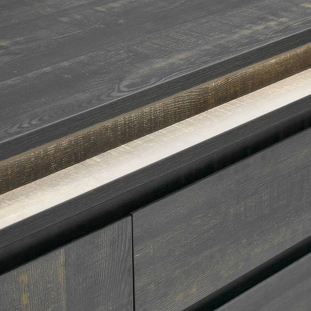 Alt View 2. Kadyn - Kadyn Console Table with LED Light, Wooden Storage Cabinet with Drawers and Doors for Entryway, Dark Wood Grain - Gray.