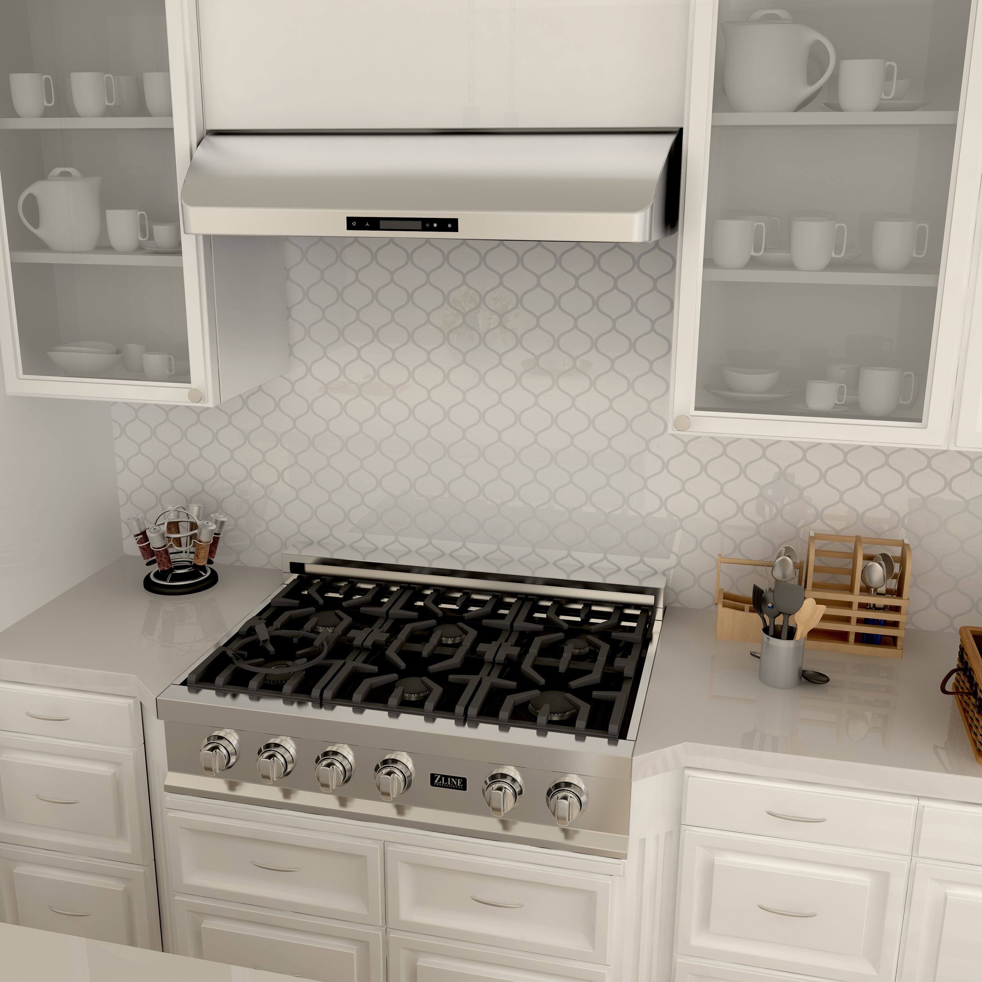 Alt View 2. ZLINE - 30 in. Under Cabinet Range Hood in Stainless Steel (621-30) - Silver.