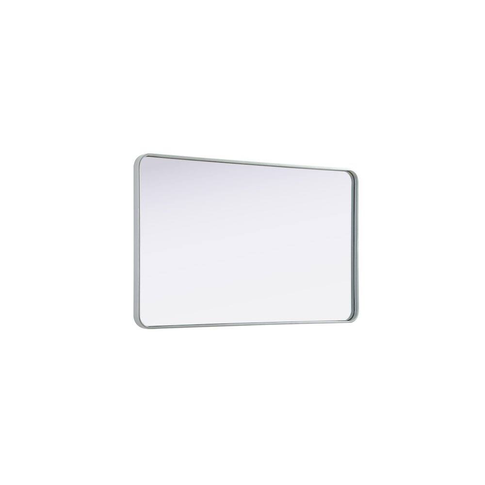 Alt View 1. Elegant Decor - Contour Metal Rectangle Mirror 30x48 in Silver - Silver.