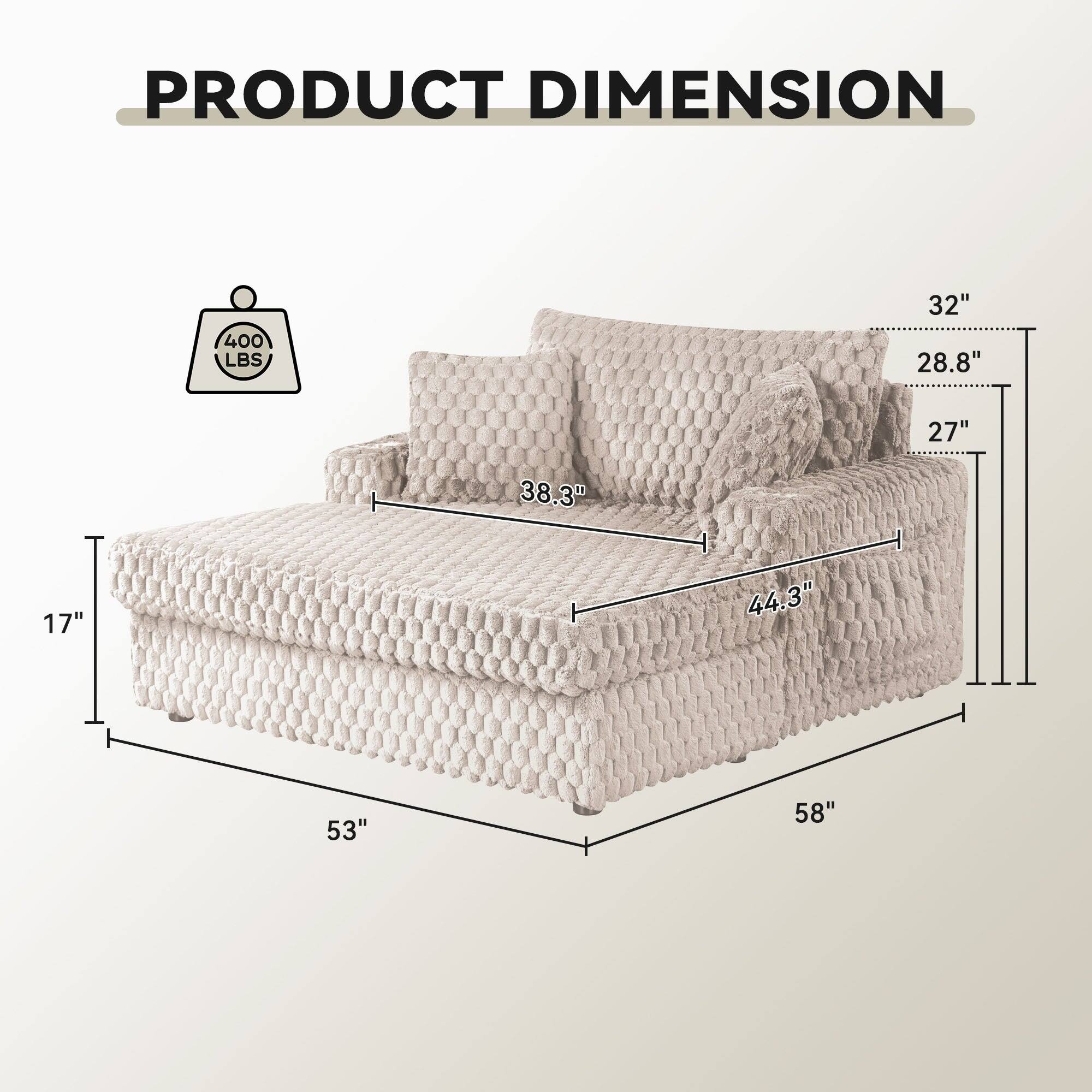 PRODUCT DIMENSION  
400 LBS  
32" x 28.8" x 27" x 38.3" x 17" x 44.3" x 53" x 58"