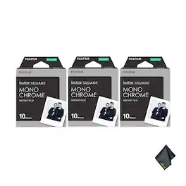 Pack of 3 FUJIFILM INSTAX SQUARE Monochrome Instant Film (10 Exposures)