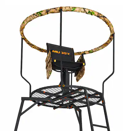 Front. Muddy - Muddy 16' Liberty Tripod Stand Hunting Gear with Flex Tek Seat Hunting Chair - Black.
