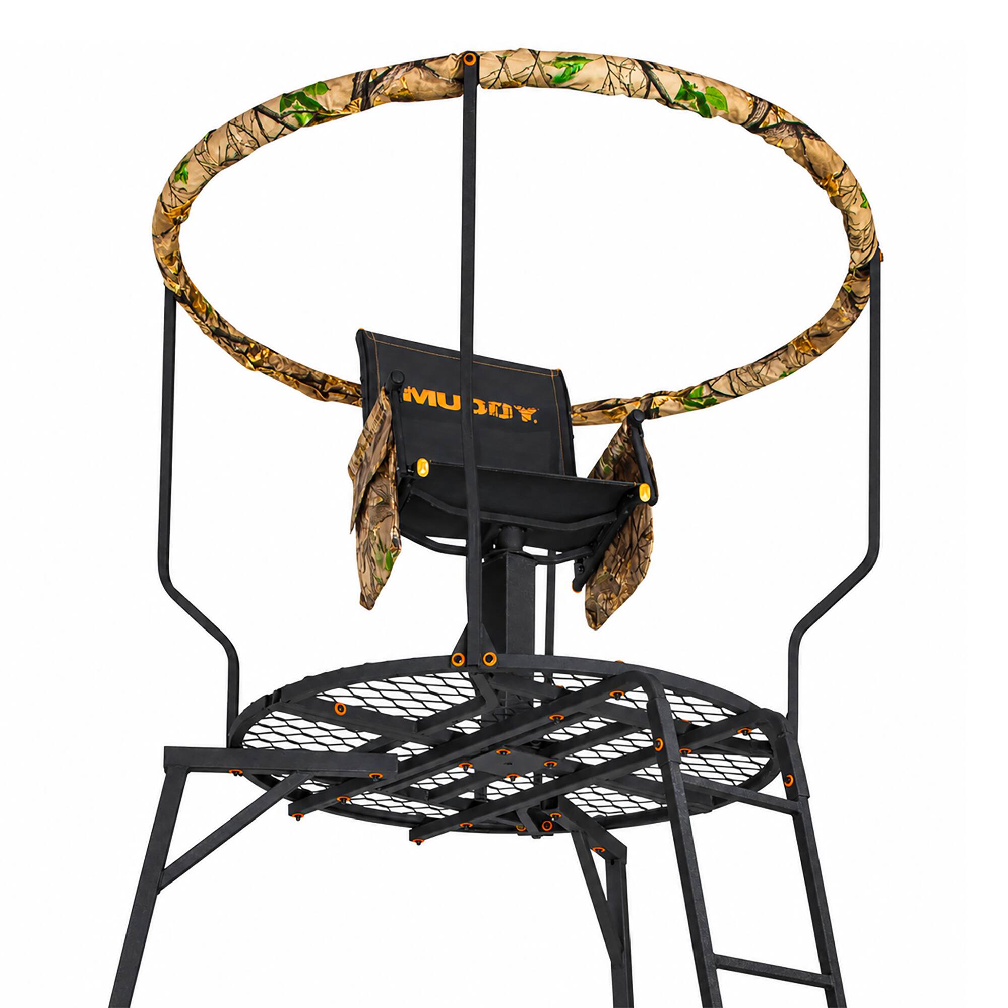 Front. Muddy - Muddy 16' Liberty Tripod Stand Hunting Gear with Flex Tek Seat Hunting Chair - Black.