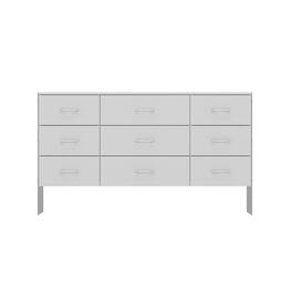 Famapy - Modern Dresser: Tempered Glass Legs & Anti - Tipping Safety - White