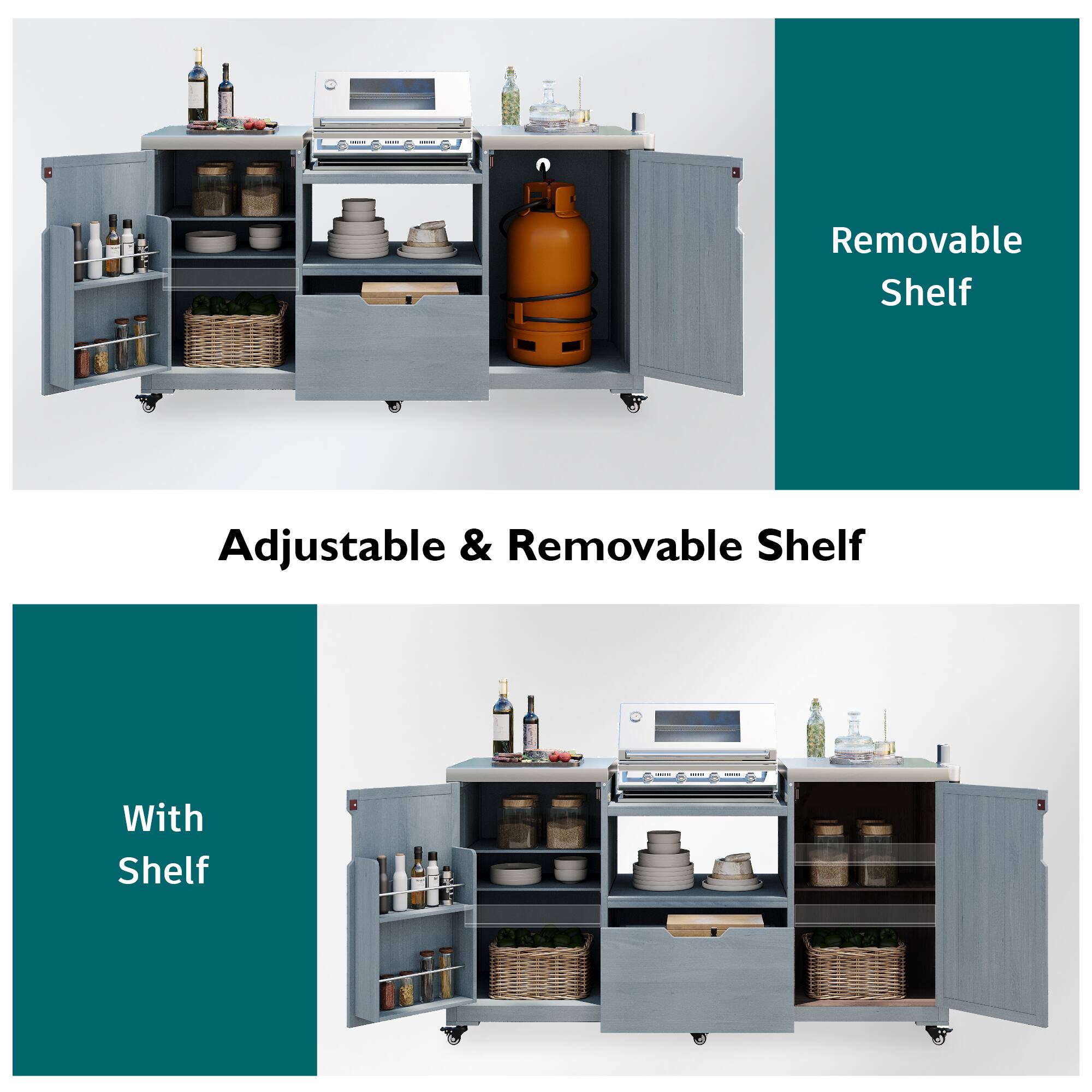 Adjustable & Removable Shelf

With Shelf

Removable Shelf