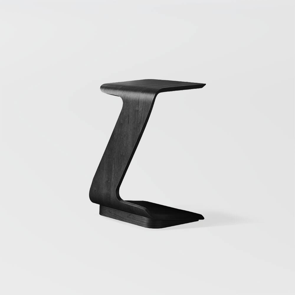 Alt View 6. POVISON - 15" Modern C-Shaped Side Table with Wheels, Mid-Century Modern, Black Color End Table for Living Room - Black.