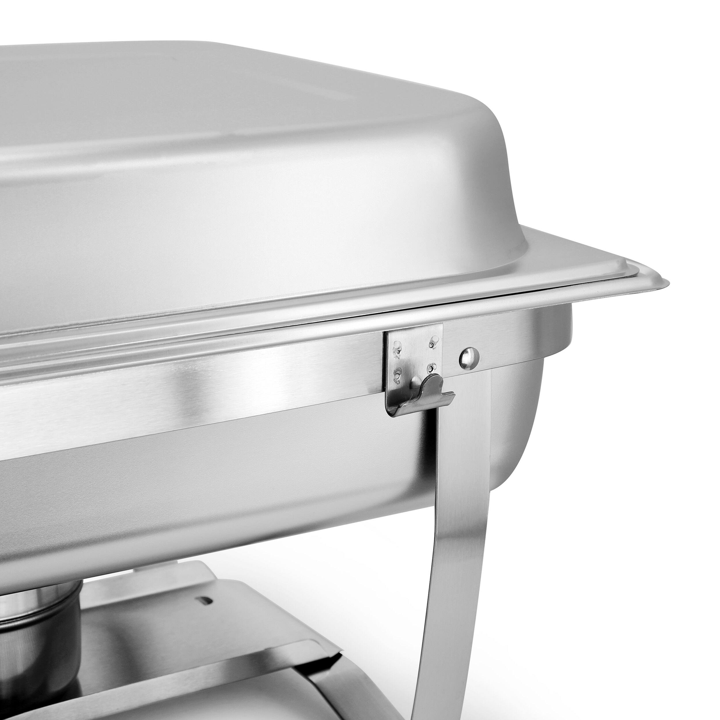 Alt View 5. MegaChef - MegaChef 9.5 Quart Foldable Stainless Steel Professional Chafing Dish/Food Warmer/Buffet Server Serving Trays - Silver.