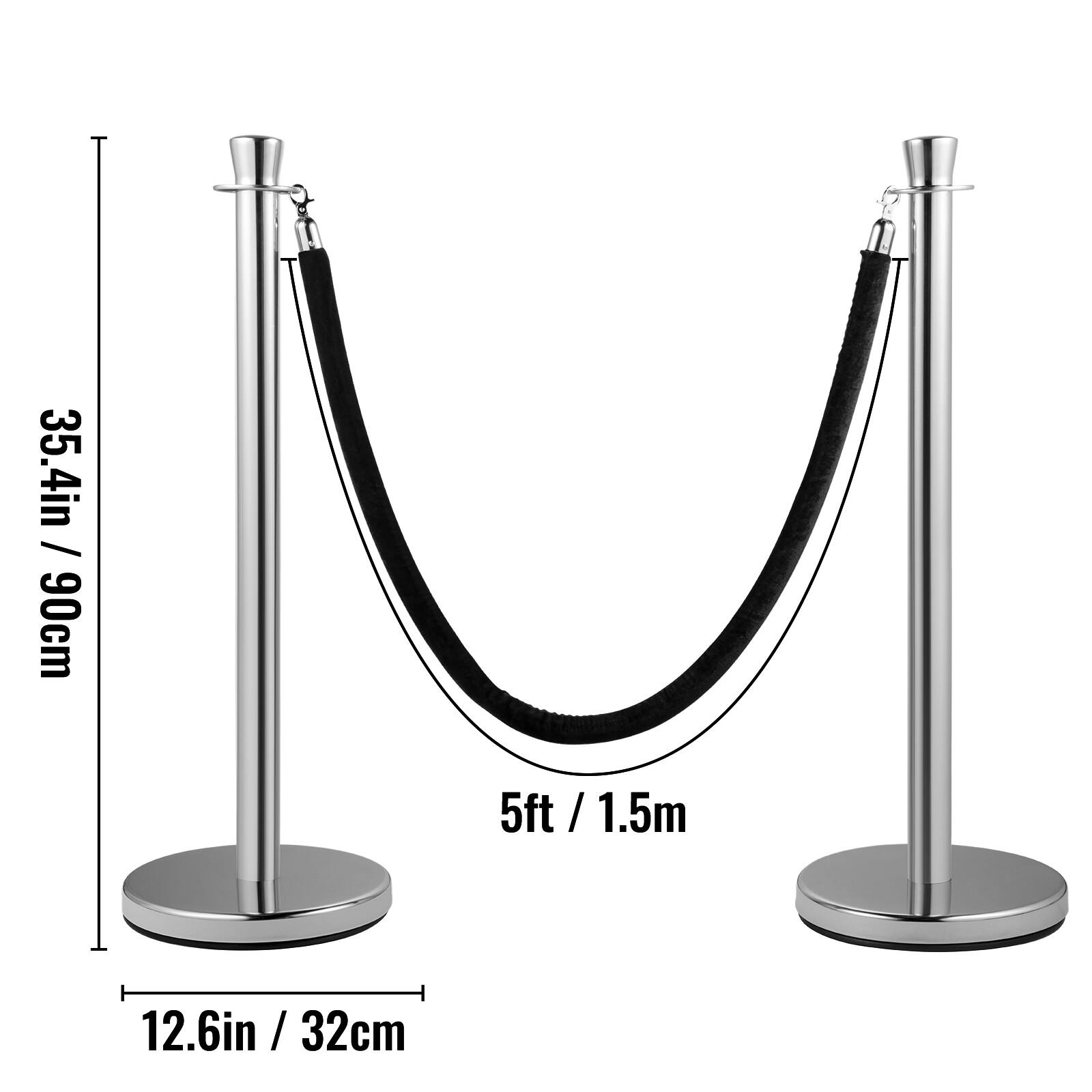 35.4in / 90cm  
5ft / 1.5m  
12.6in / 32cm