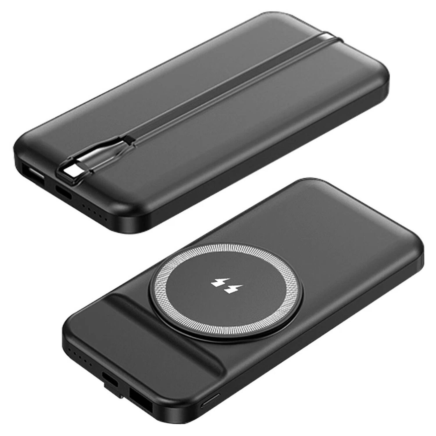 Left. Home Collection - 10000mAh 22.5W Magnetic Wireless Power Bank - Black.