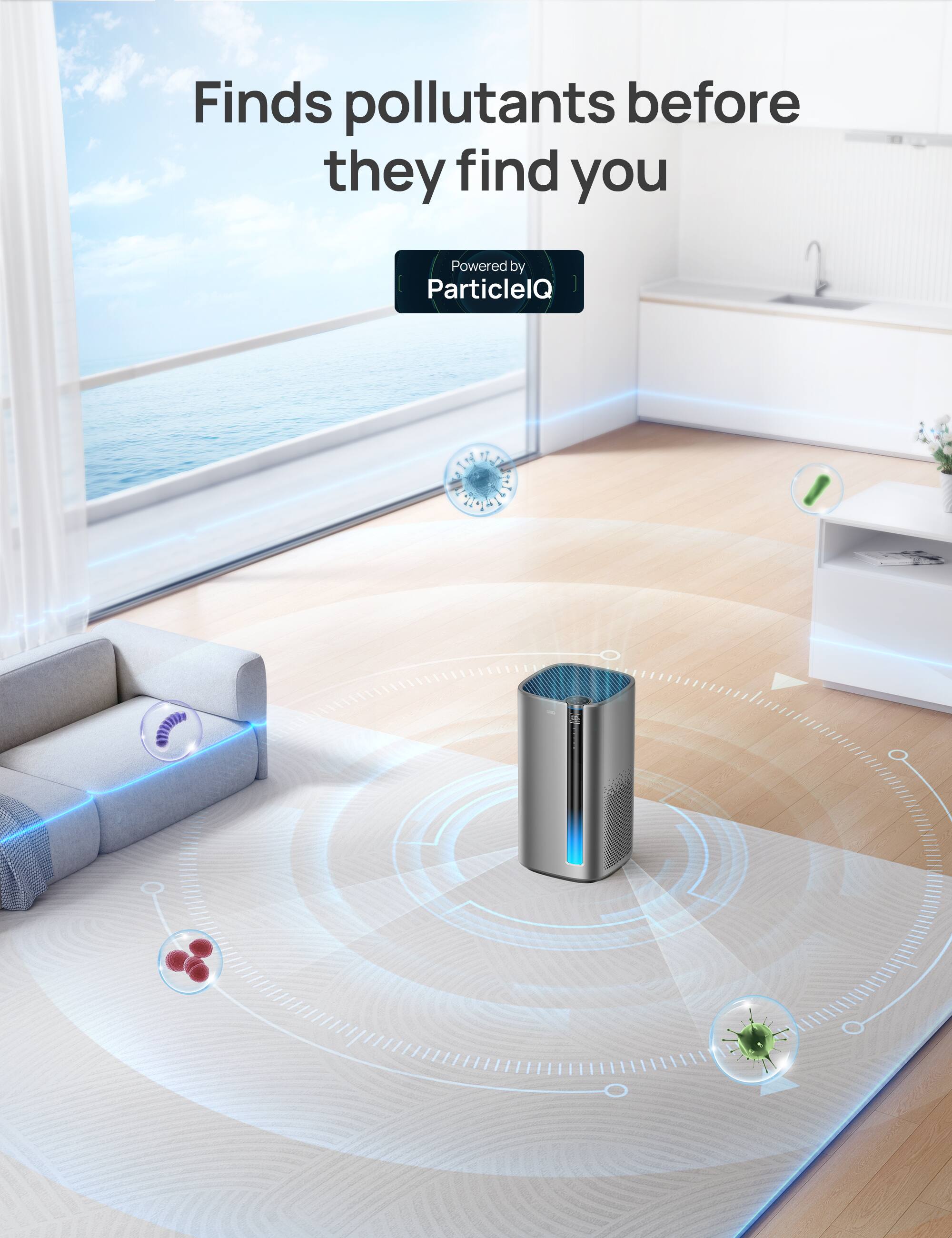 Finds pollutants before they find you  
Powered by ParticleIQ