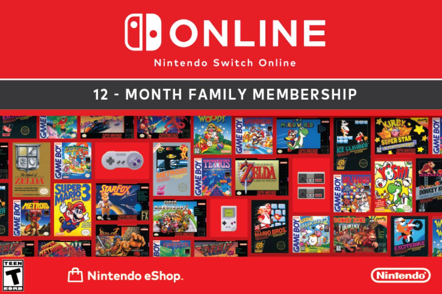 Nintendo - Switch Online 12-Month Family Membership [Digital]