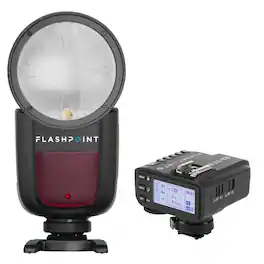 Zoom Li-on X R2 TTL On-Camera Round Flash Speedlight For Sony (Godox V1) + Flashpoint R2 Mark II 2.4 GHz TTL
