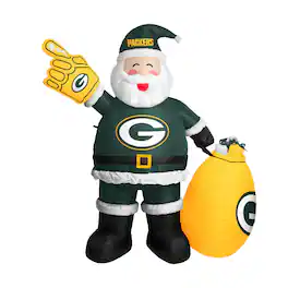 Logo Brands - Green Bay Packers 7' Inflatable Santa - Multicolor
