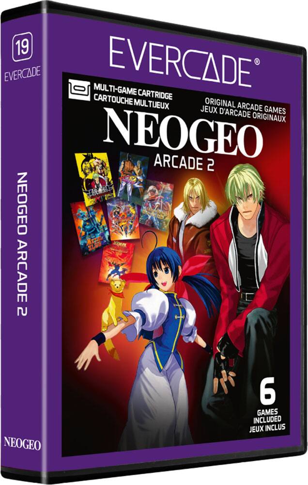 19 EVERCADE MULTI-GAME EVERCADE CARTOUCHE CARTRIDGE MULTIJEUX ORIGINAL ARCADE JEUX D'ARCADE GAMES ORIGINAUX NEOGEO ARCADE 2 NEOGEO ARCADE 2

NEOGEO
6 GAMES INCLUDED JEUX INCLUS - E (Everyone)