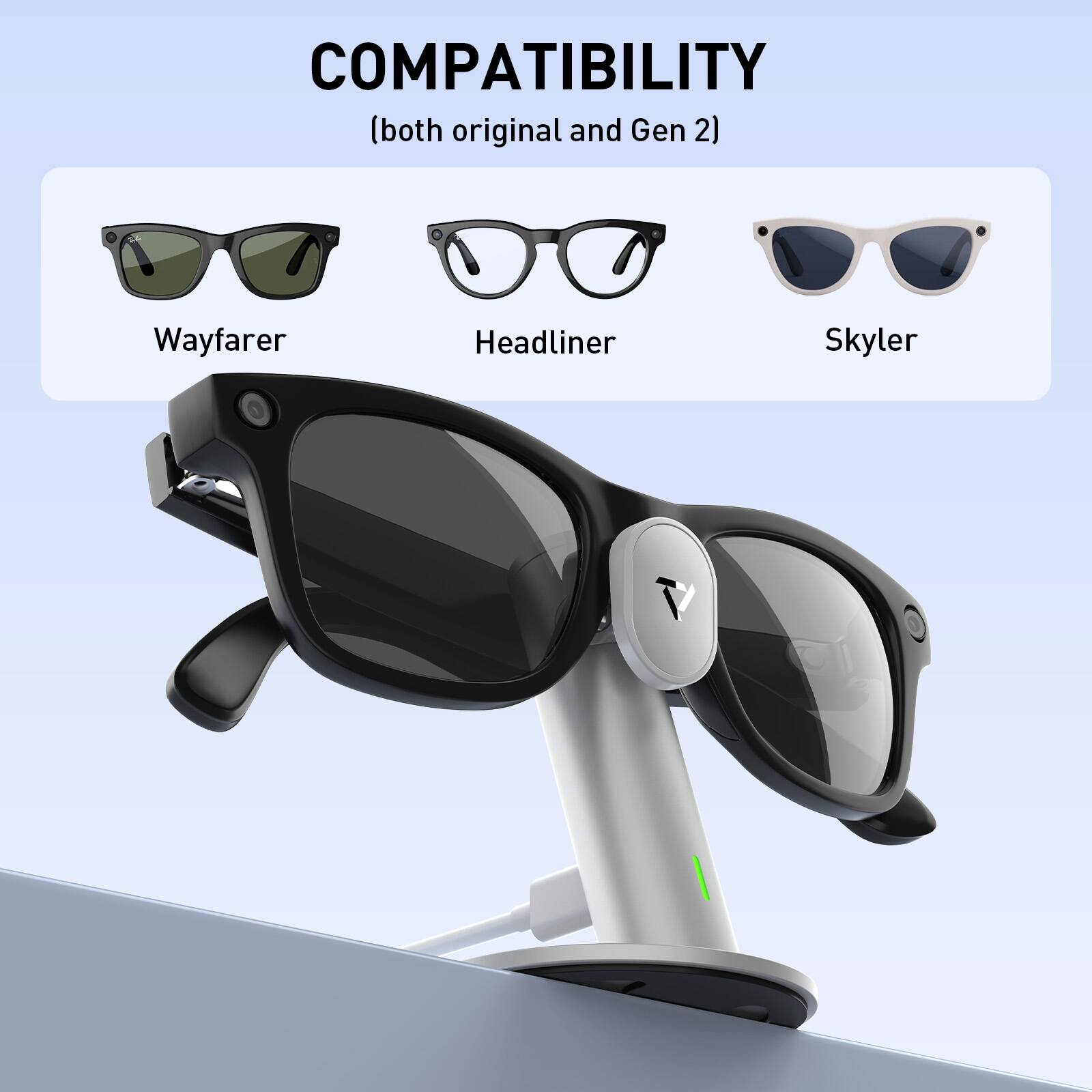 COMPATIBILITY  
(both original and Gen 2)  

Wayfarer  
Headliner  
Skyler