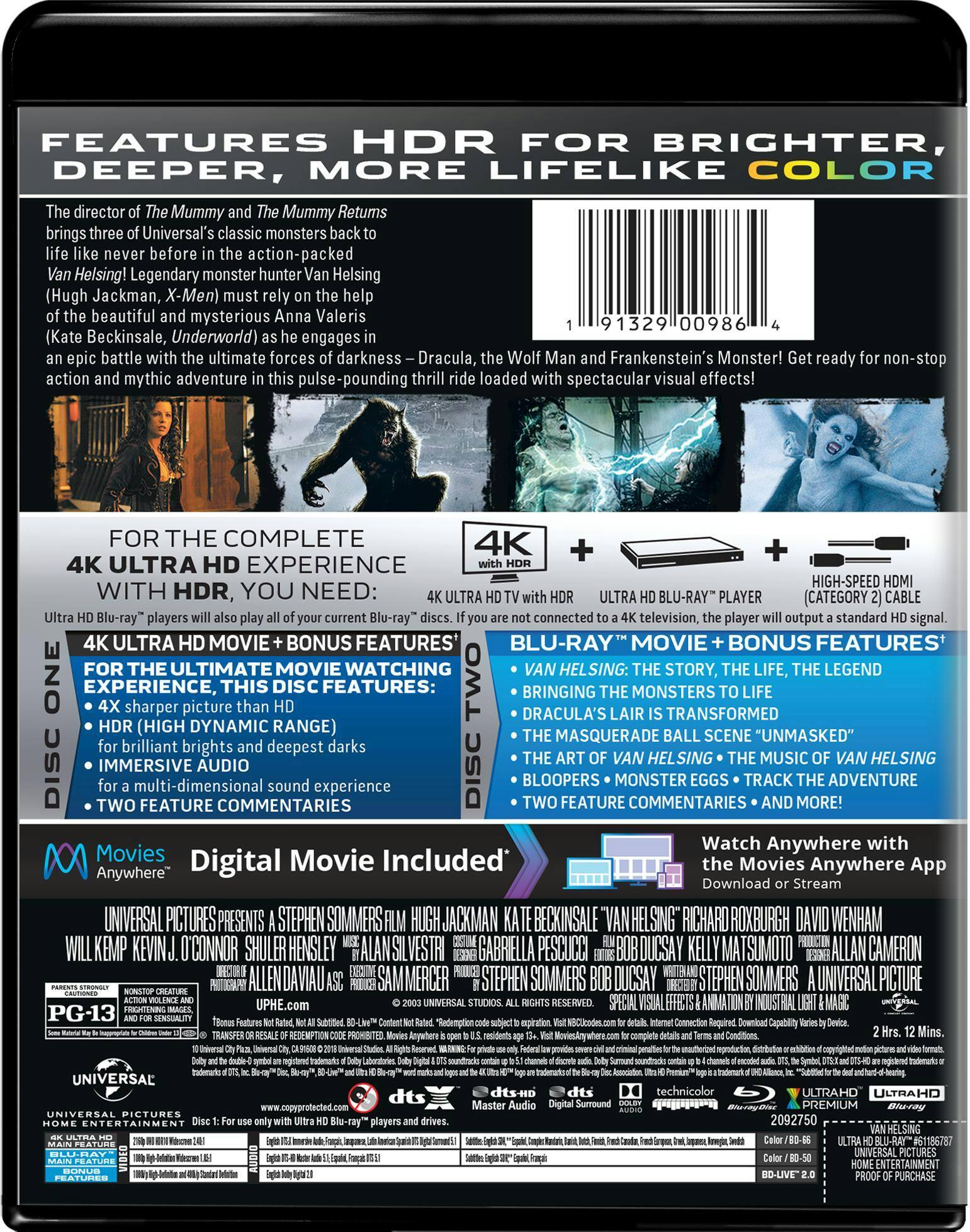 Back. Van Helsing (4K Ultra HD + Digital) [UHD].