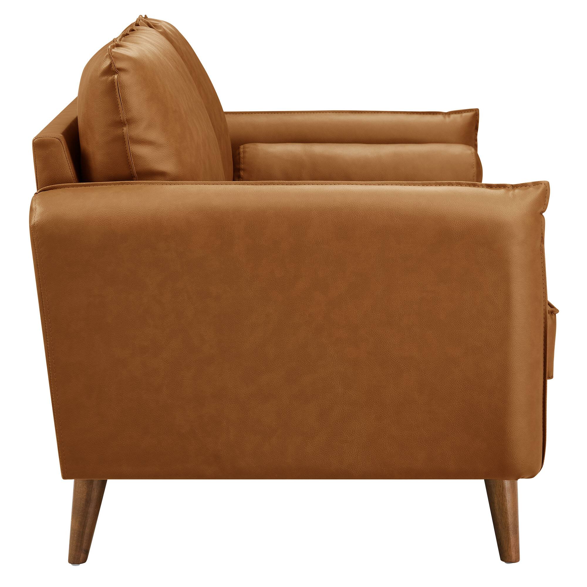 Alt View 2. Modway - Revive Upholstered Vegan Leather Loveseat by Modway - Tan.