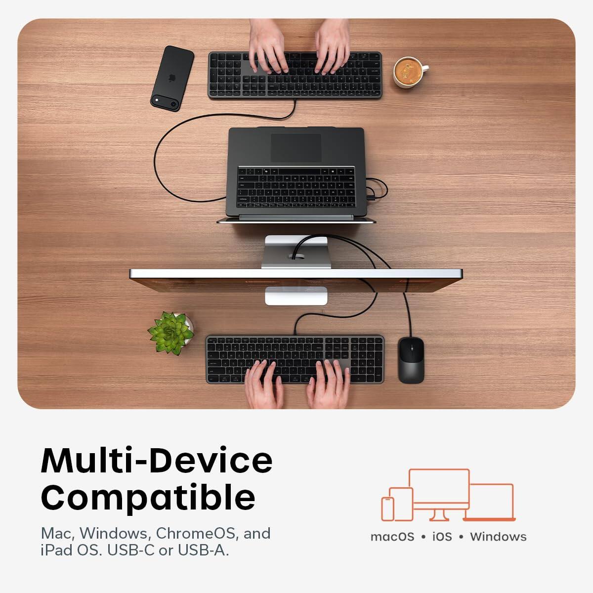 Multi-Device Compatible  
Mac, Windows, ChromeOS, and iPad OS. USB-C or USB-A.  
macOS • iOS • Windows