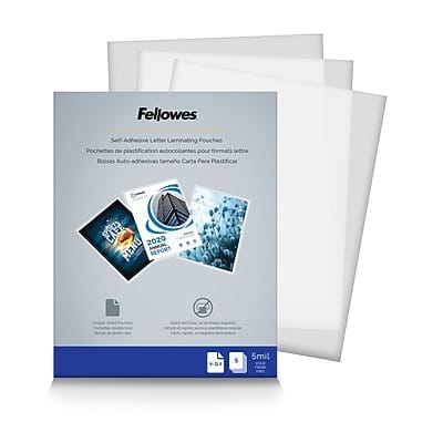 Fellowes - Self Sealing Laminating Pouches, Letter Size, 5 Mil, 5/Pack (52205) - Clear price history on PriceWatchPro