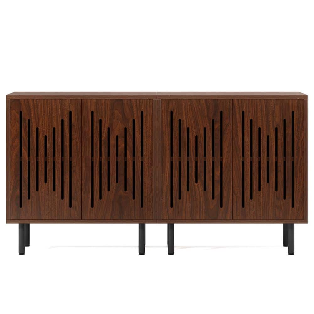 Kadyn - Sideboard Buffet Cabinet,Kitchen Storage Cabinet, Set of 2 Storage Cabinet with Adjustable Shelves - Brown