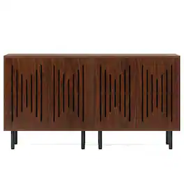 Kadyn - Sideboard Buffet Cabinet,Kitchen Storage Cabinet, Set of 2 Storage Cabinet with Adjustable Shelves - Brown