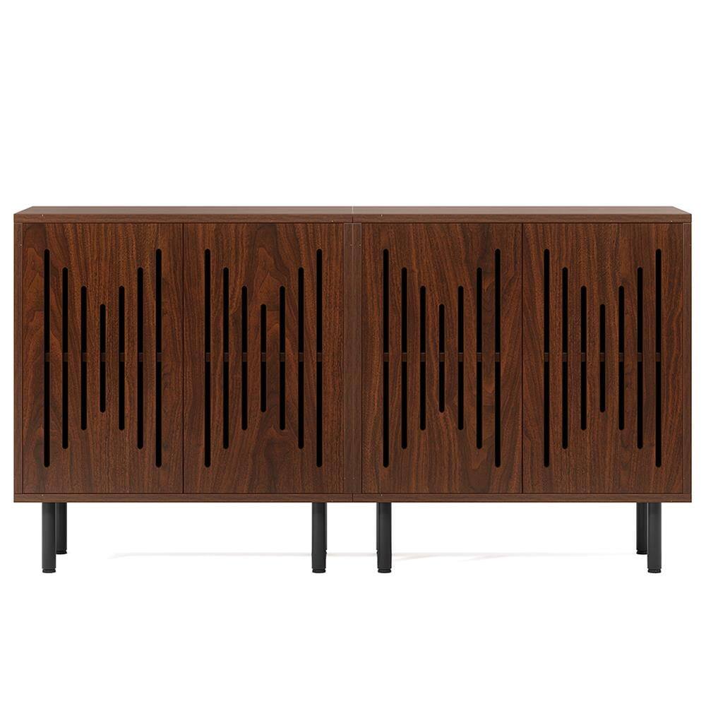 Front. Kadyn - Kadyn Sideboard Buffet Cabinet,Kitchen Storage Cabinet, Set of 2 Storage Cabinet with Adjustable Shelves,Brown - Brown.